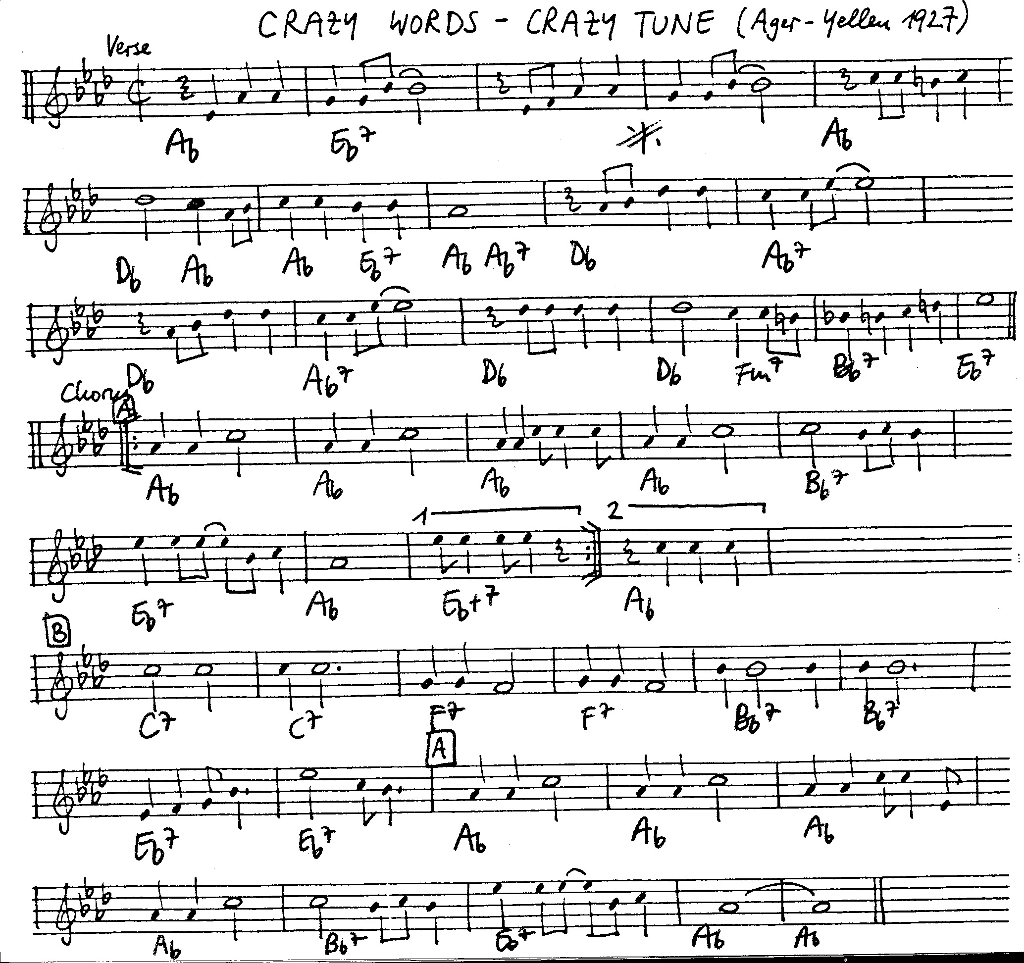 crazy words crazy tune leadsheet – book us for your next 20s or gatsby event